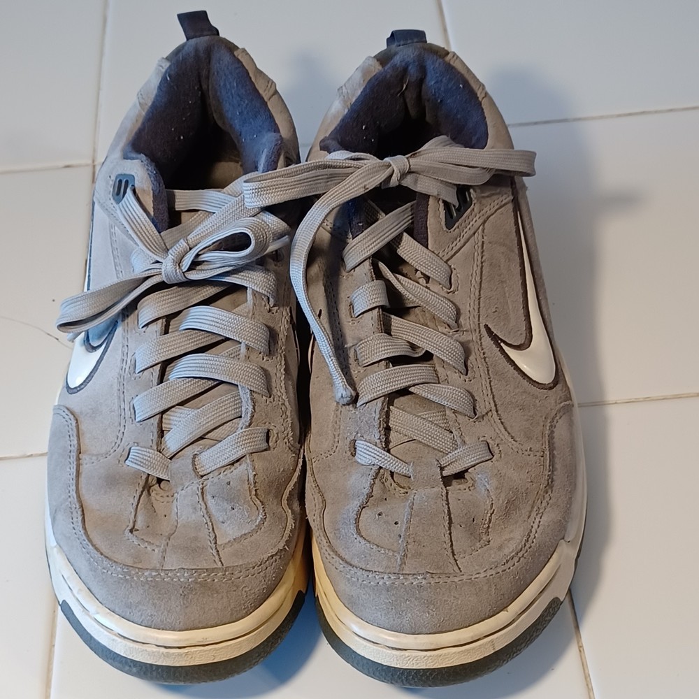 Nike Air Suede Sneakers, Size 9.5, Gray and White, Suede Upper